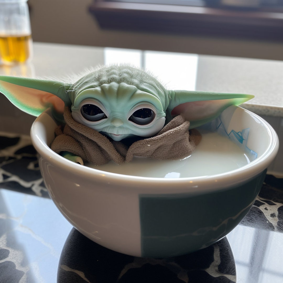 Baby Yoda Sitting in a Tea Cup Star Wars Mandalorian Digital Image .PNG File Etsy