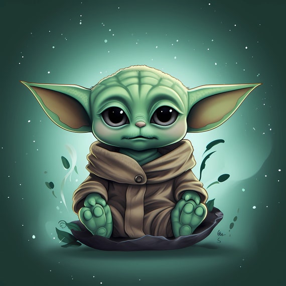 Joli bébé Yoda Star Wars Mandalorian Image numérique. Fichier PNG -   Canada