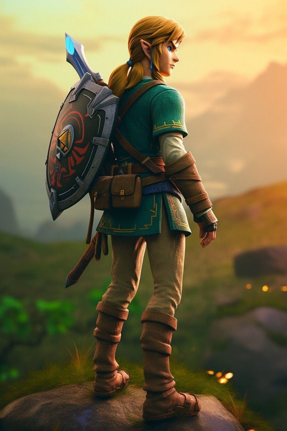 Link Portrait Poster Style Legend of Zelda: Tears of the 