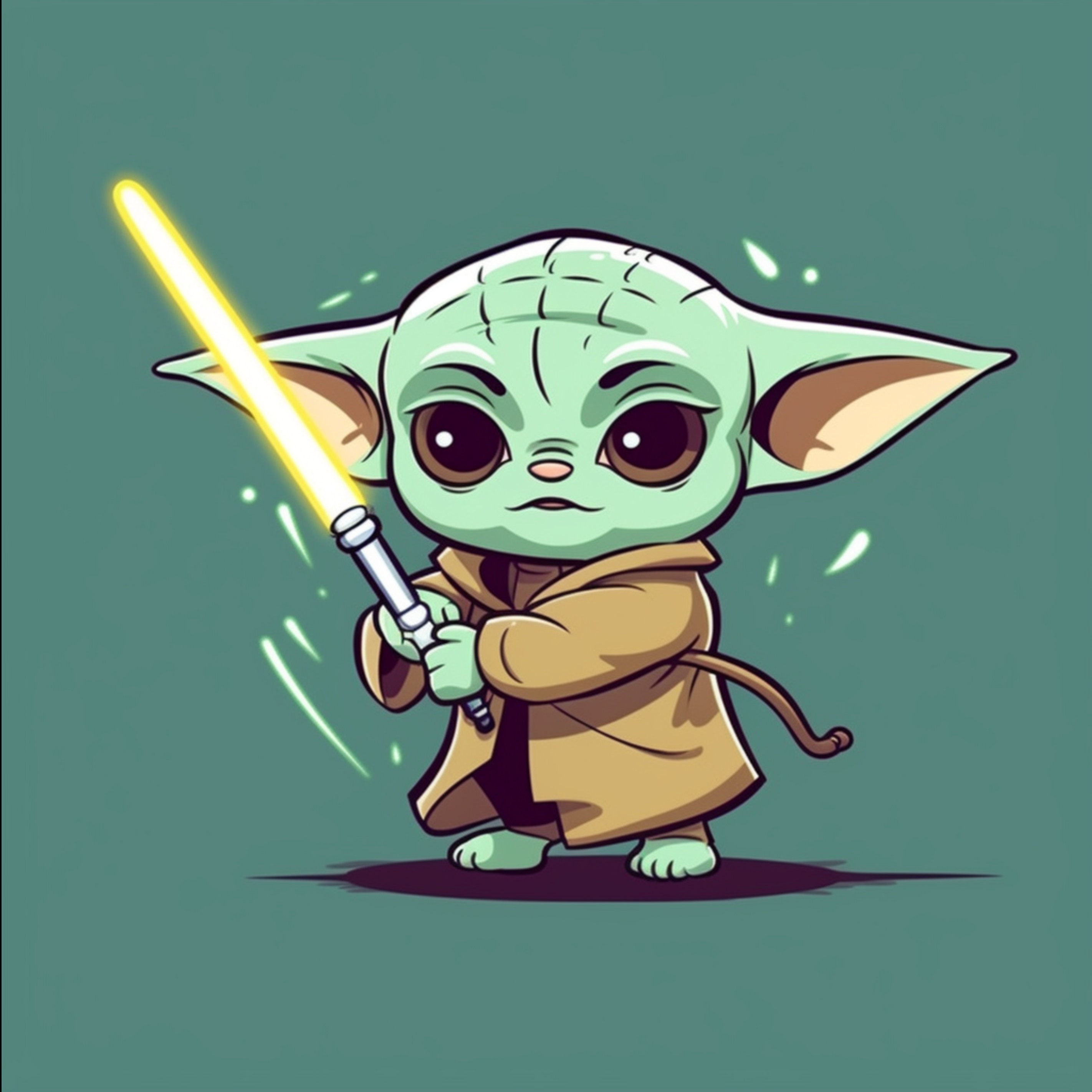 Cute Baby Yoda Star Wars Mandalorian Digital Image .PNG file