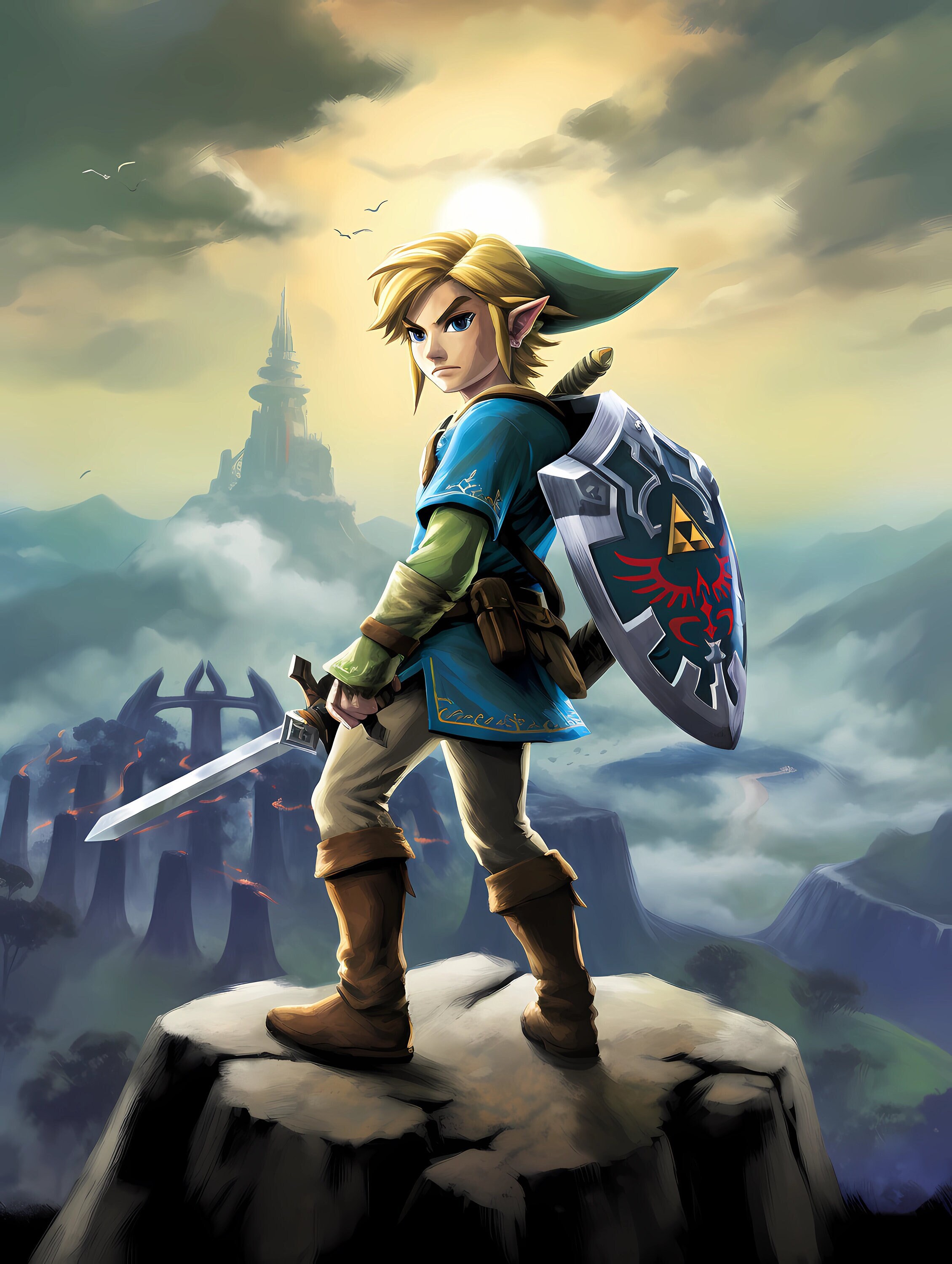 Link Land of Hyrule Legend of Zelda: Tears of the Kingdom Digital Image  .PNG file