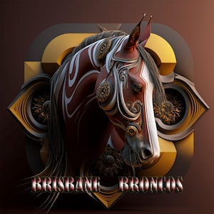 Brisbane Broncos digital print wall art poster