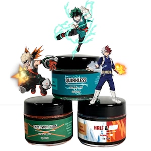 MHA Anime Inspired Apple, Cherry, and Blueberry/Strawberry Flavored Lip Scrubs Set of 3 Bundle