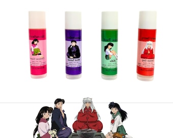 Set de bálsamo labial de anime / Cuidado de la piel kawaii / Regalo de belleza otaku / Cuidado hidratante de los labios