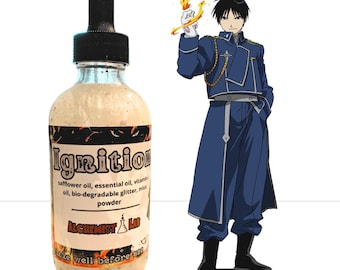 Ignition Body Oil | Fire & Amber Scent | Anime Skincare Gift | Hydrating Oil
