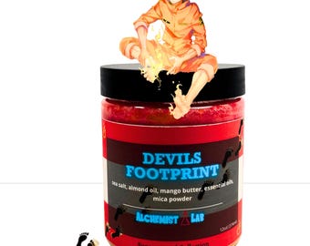 Devils Footprint Kawaii Anime Scrub – Exfoliating Body Sea Salt Scrub, Soft Skin Care, Otaku Gift