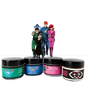 Exfoliantes labiales Spirit Detective Anime con sabor a matcha, melocotón/crema, miel y rosa (juego de 4)