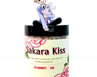 Sakara Kiss Anime Body Scrub – Kawaii Sugar Scrub, Exfoliating Body Polish, Cute Skincare Gift