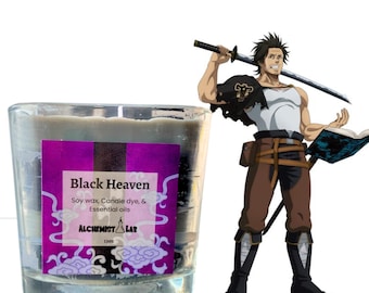 Black Heaven Anime Inspired Soy Candle | Cologne Fragrance | Kawaii Home & Self-Care Gift