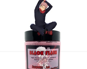 Exfoliante corporal batido Black Flash Otaku Skincare / Temática de anime / Regalo de cuidado corporal kawaii