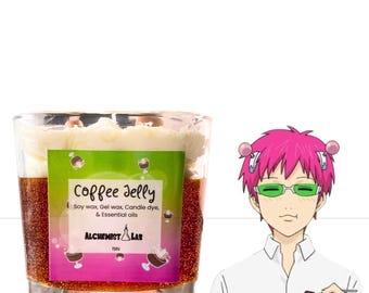 Coffee Jelly Coffee Scented Soy Candle | Gel Wax | Anime Lover Gift | Kawaii Decor