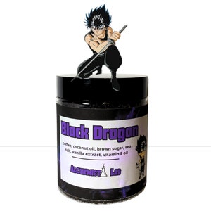 Hiei's Black Dragon Anime Fragrance Free Coffee Sugar Scrub