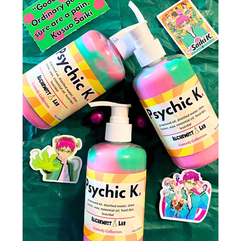 Psychic K Anime Water-Based Lotion – Kawaii Lightweight Moisturizer, Fast-Absorbing Skincare, Cute Gift image 4