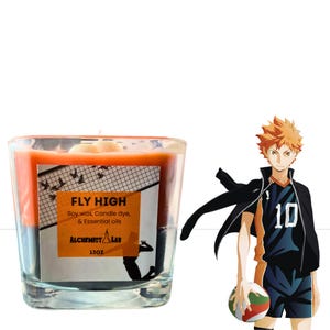 Fly High 13oz Soy Wax Orange Scented Anime Candle, Home Decor, and Gift