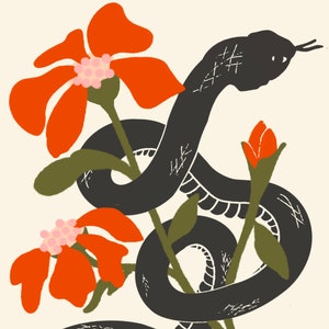 Schlange im Garten Print