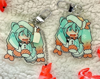 Shrimp Miku Keychain. 2.5 inches.