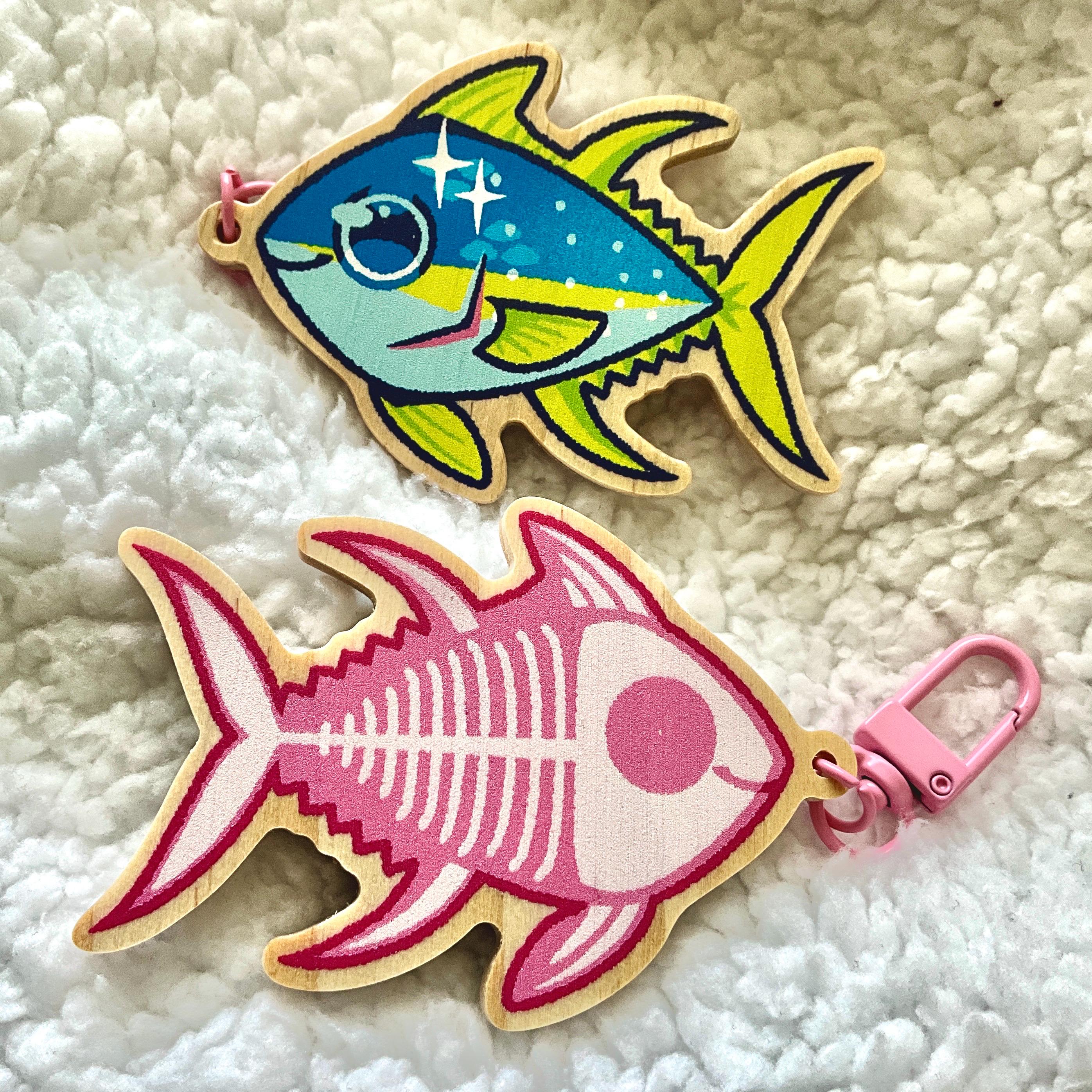 Fish Bone Keychain Assorted Fish Skeleton Keychains! Wooden, 3 Inches - Etsy