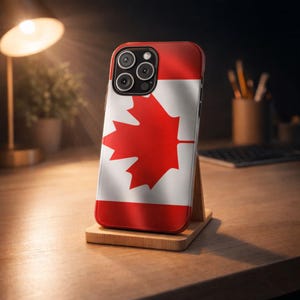 Kanadische Flagge Robuste Magnetische Handyhülle | iPhone 17 | iPhone 16 | iPhone 15 | iPhone 14 | Kanadischer Stolz | MagSafe kompatibel