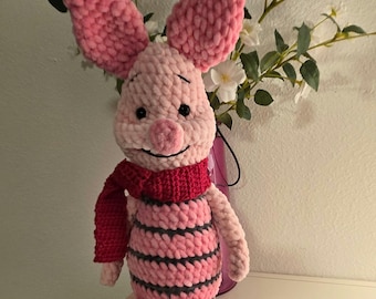 Handmade Crochet Piglet stuffed animal plushie collectable