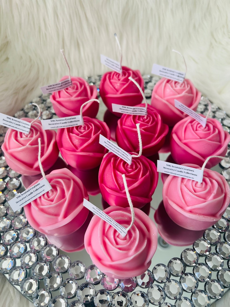 Flower Candle Peony Candles Rose Candles Home Decor Etsy