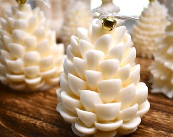 Pine Cone + Pine Tree Pillar Candles Set | Nature Inspired Pillars | Cozy Winter Home Decor