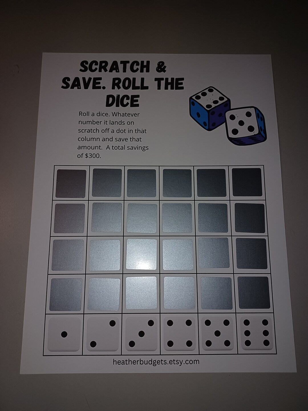 Scratch and Save. Roll the Dice. - Etsy