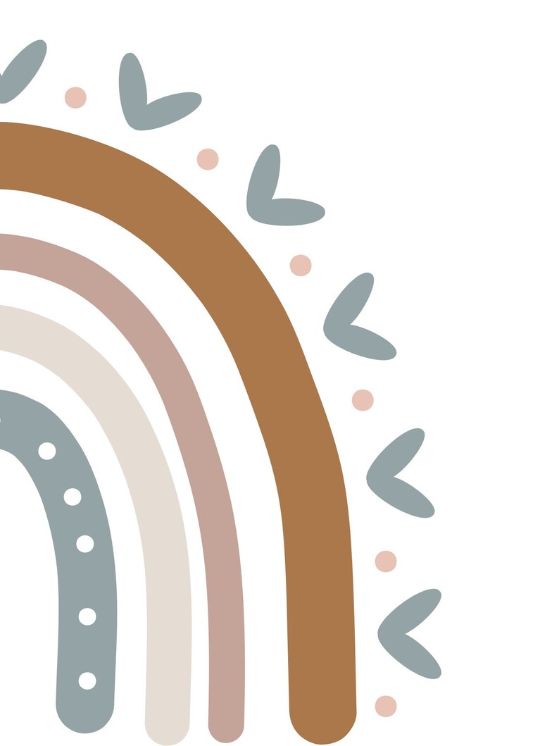 Rainbow Wall Art Rainbow Nursery Decor Printable Wall Art Boho Etsy