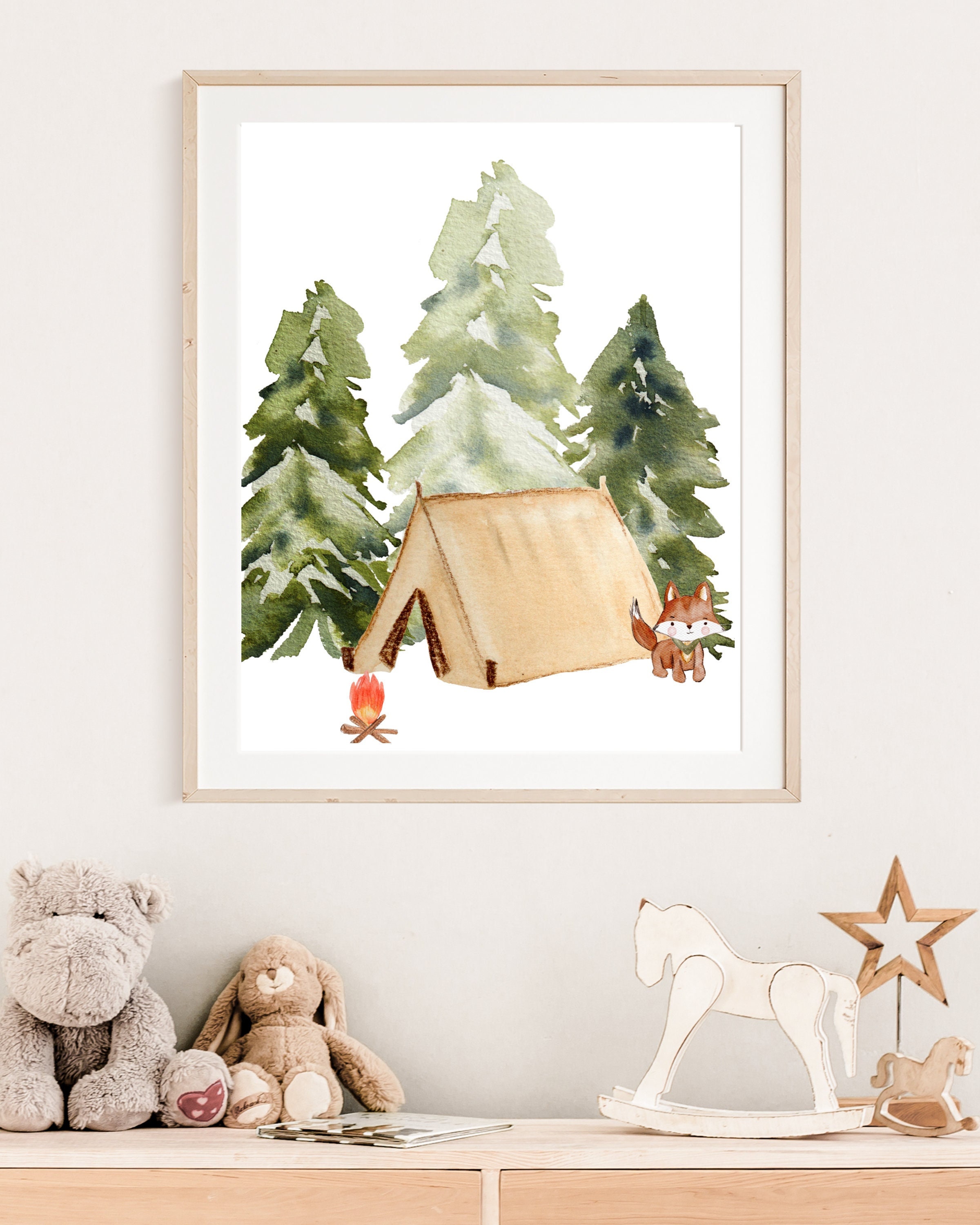 Camping Nursery Prints Woodland Nursery Print Forest Nursery Print ...