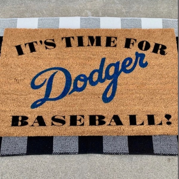 Dodgers Doormat | Welcome Doormat | Gift for Dad | Father's Day Gift | Baseball Gift | Housewarming Gift | Dodgers | Door Mat