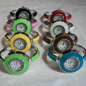 Number Dial Sophie Metal Band Pink, Green, Blue, Yellow, White, Black, Red Women&#39;s Bangle Cuff Multicolor Watch