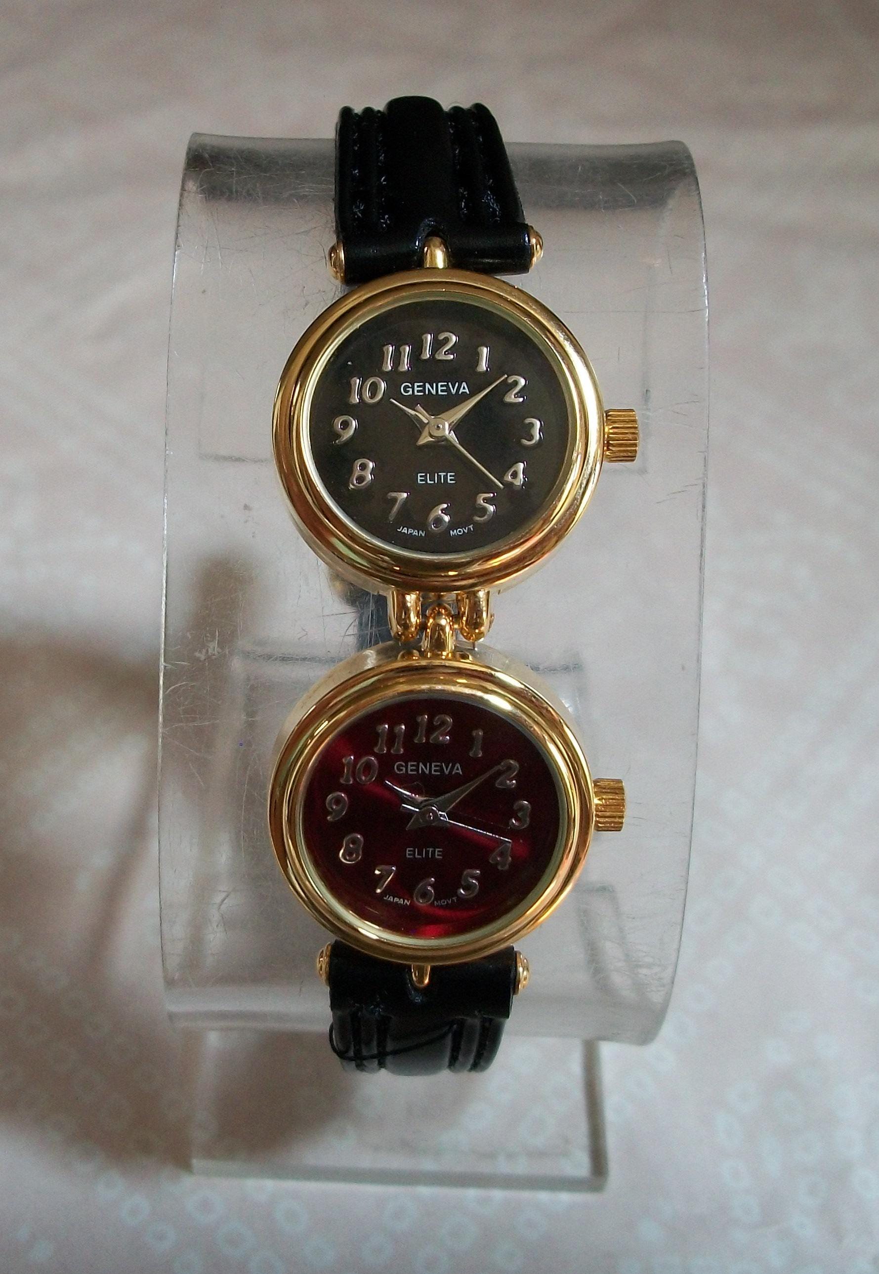 Monet Gold and Black Women\'s Watch with Red Accents-Broken Monet Watch Ladies - Etsy main image 2