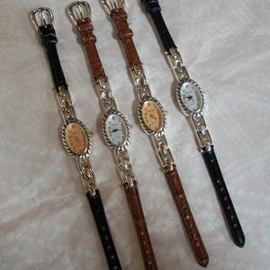 Women&#39;s number dial silver or gold finish black or brown faux leather band fashion dressy casual watches please read measurement