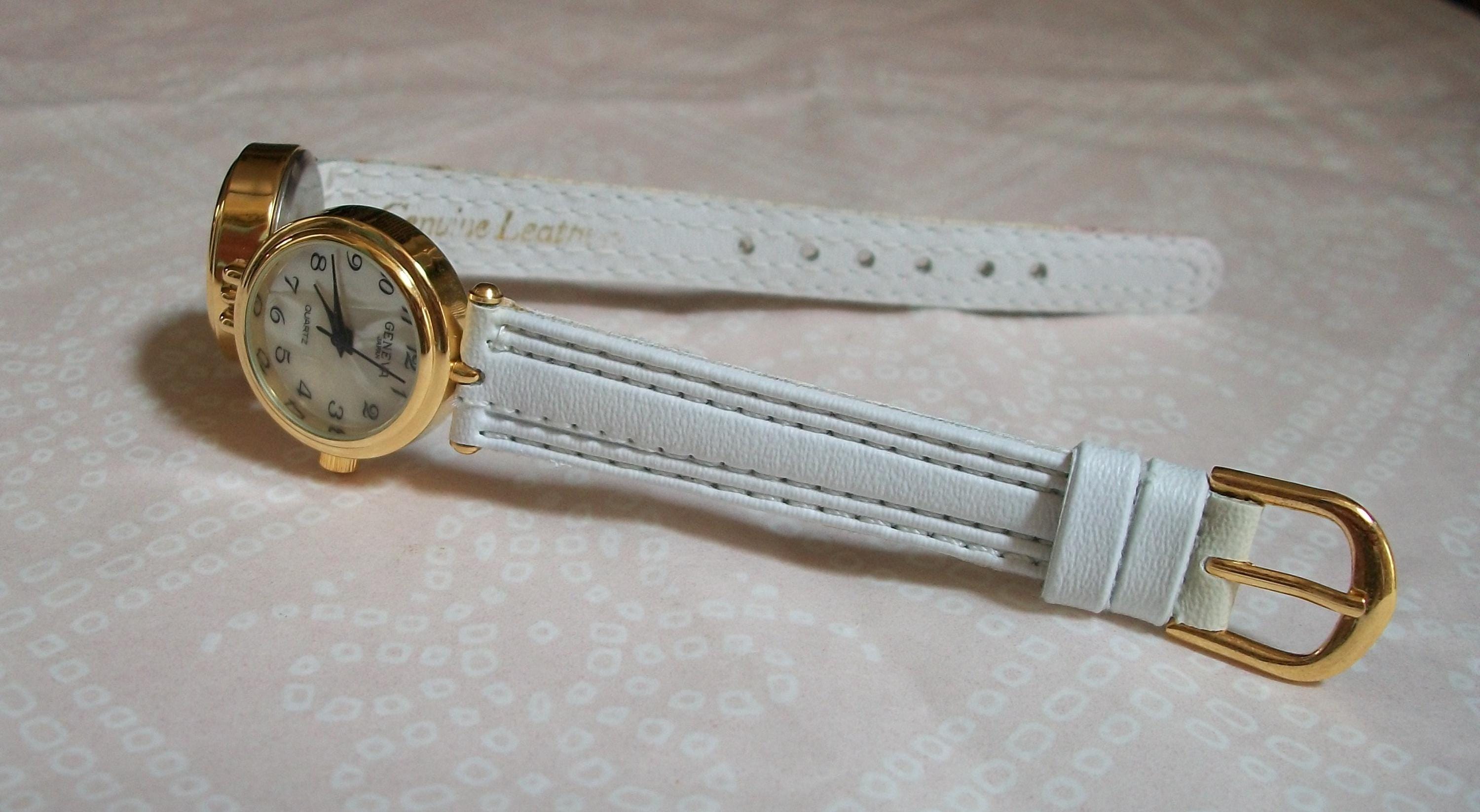 Sterling Silver ladies floral mother of pearl red leather watch NEW BATTERY AVAILABLE – Rare Marba Cameo Peek-a-boo •No noticeable  main image 4