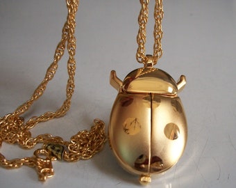 Women's, Girl's Silver Or Gold Finish Lady bug, Heart Fashion Necklace Watch & Chain