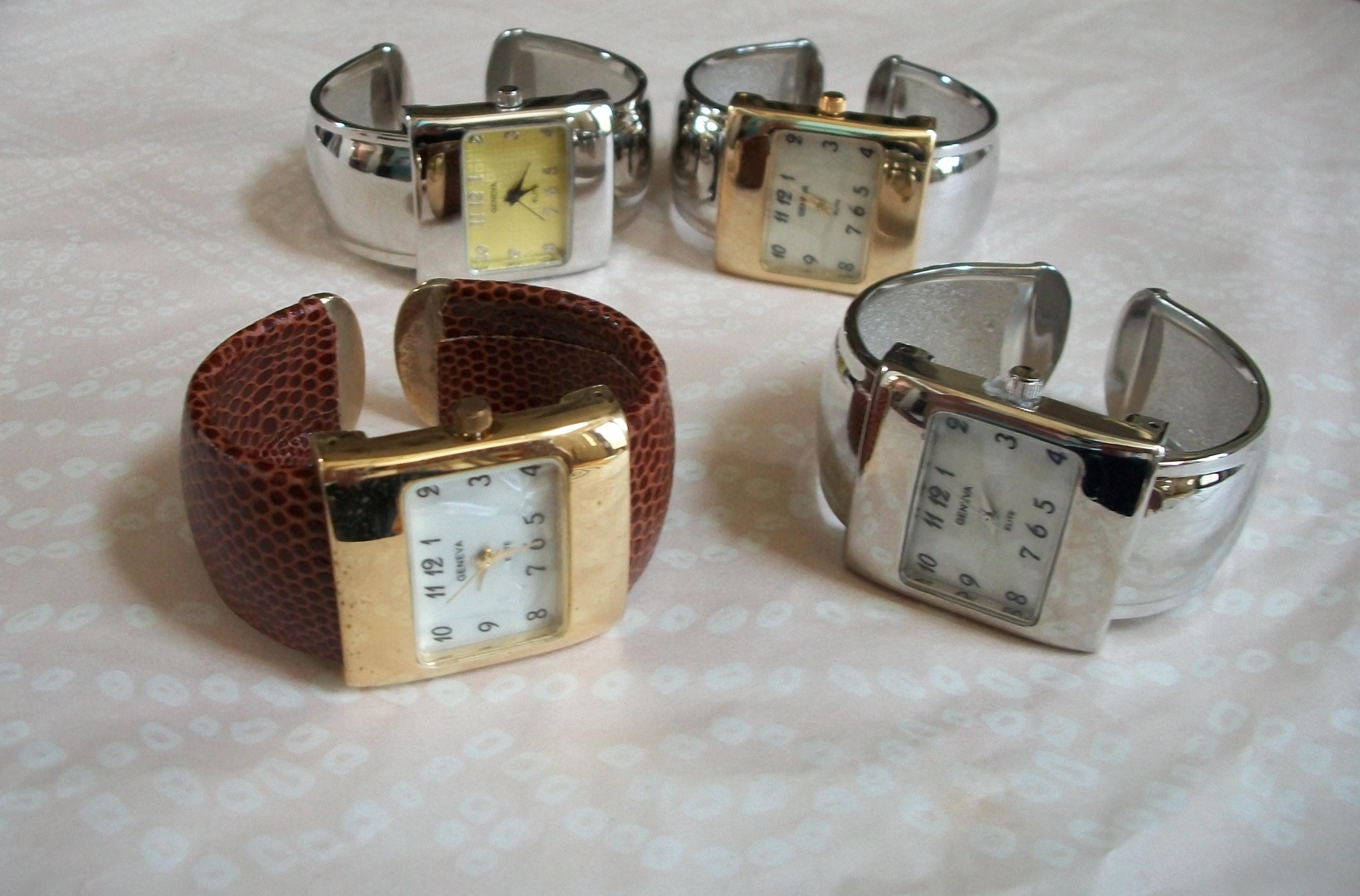 Women's Number Dial Silver, Silver and Gold Finish and Brown