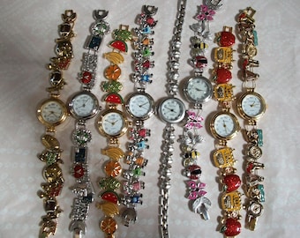 7.25 Inch Wrist. Women's Football, Children, Swimmer,School Teacher, School Bus, Fruit, Pig, Ladybug, Butterfly, Animal, Dog House watch