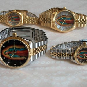 Gold Or Silver Finish Miykon Virgin Mary Guadalupe Religious Man Or Women Fashion Dress Up Watch