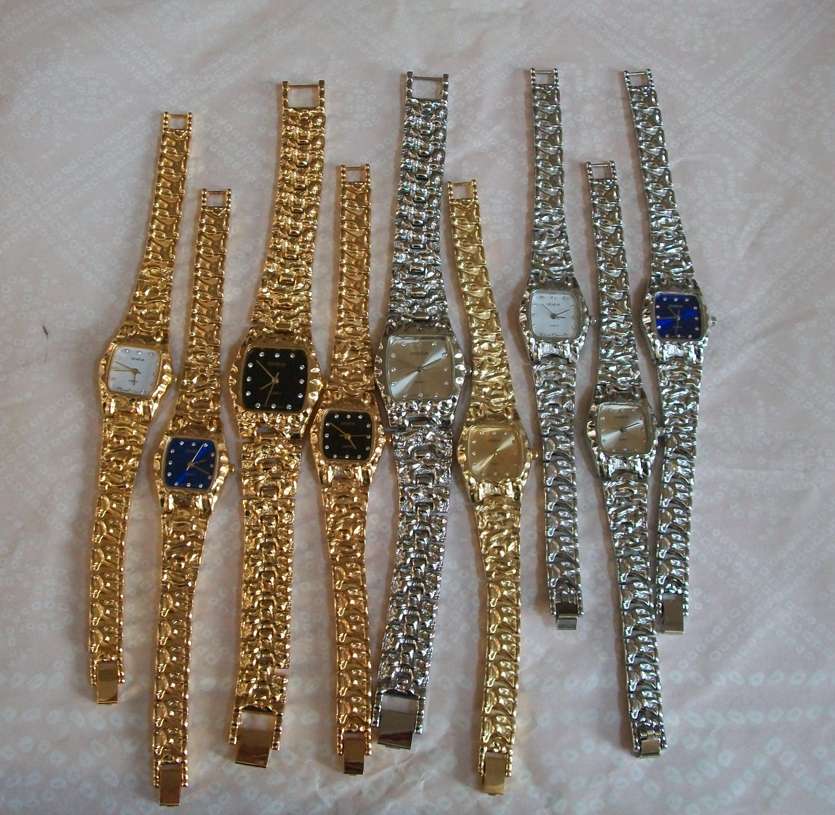 Silver Nugget Watch Mens 925 Sterling Silver Nugget Wrist Watch