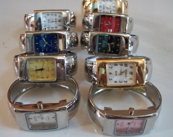 Women\'s Silver White Analog Quartz Metal hinged Bangle Pearl Cuff Bracelet Watch Women main image 4