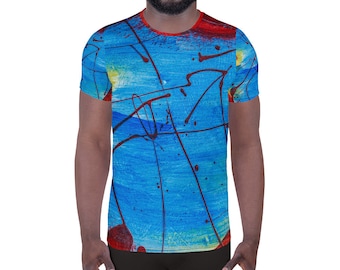 Exclusive Men's Multi Color Abstract Art All Over Print Colorful Boho T Shirt