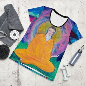 Abstract Buddha All-Over Print Women&#39;s Tee - Enlightened Energy