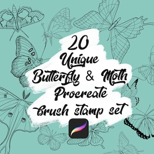 20 Unique Butterfly & Moth procreate stamp brushes.