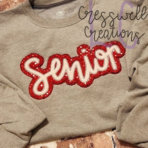 Senior Bean Stitch Double Applique Machine Embroidery Design
