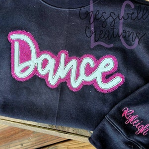 Motif de broderie machine double appliqué au point de haricot de danse