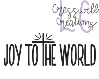 Joy to the World Satinstich Maschinenstickerei Design