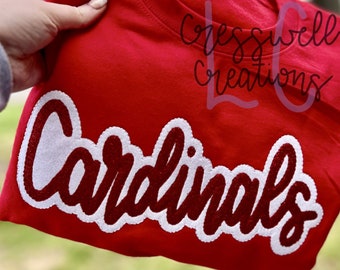 High School Mascot Cardinals Bean Stitch Double Applique Machine Embroidery Design