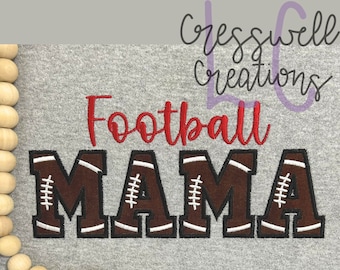Football Mama stoffen machineborduurontwerp // Inclusief balontwerp voor mouwen