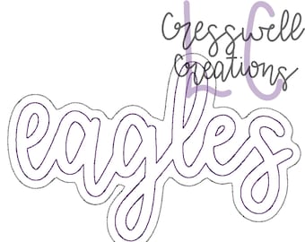 High School Mascot Eagles Bean Stitch Double Applique Machine Embroidery Design