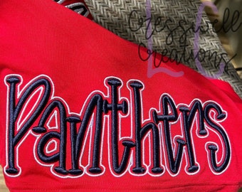 High School Mascot Panthers 3D Puff  Machine Embroidery Design