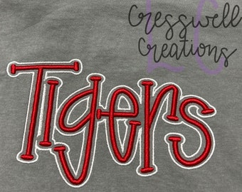 High School Mascot Tigers 3D Puff  Machine Embroidery Design